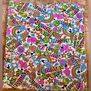 BEEPOSH Rainbow Graffiti Drawstring Overnight Camp Laundry Moving Shopping Bag